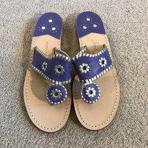 Purple and platinum Jack Rogers sandals